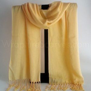 Pashmina Solid Yellow 27X66" NWOT Shawl Stole Wrap $6.99 Shipping